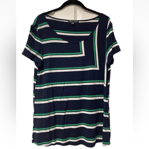 Cable & Gauge Navy Striped Short sleeve Size XL Flowy, lightweight - Picture 1 of 5